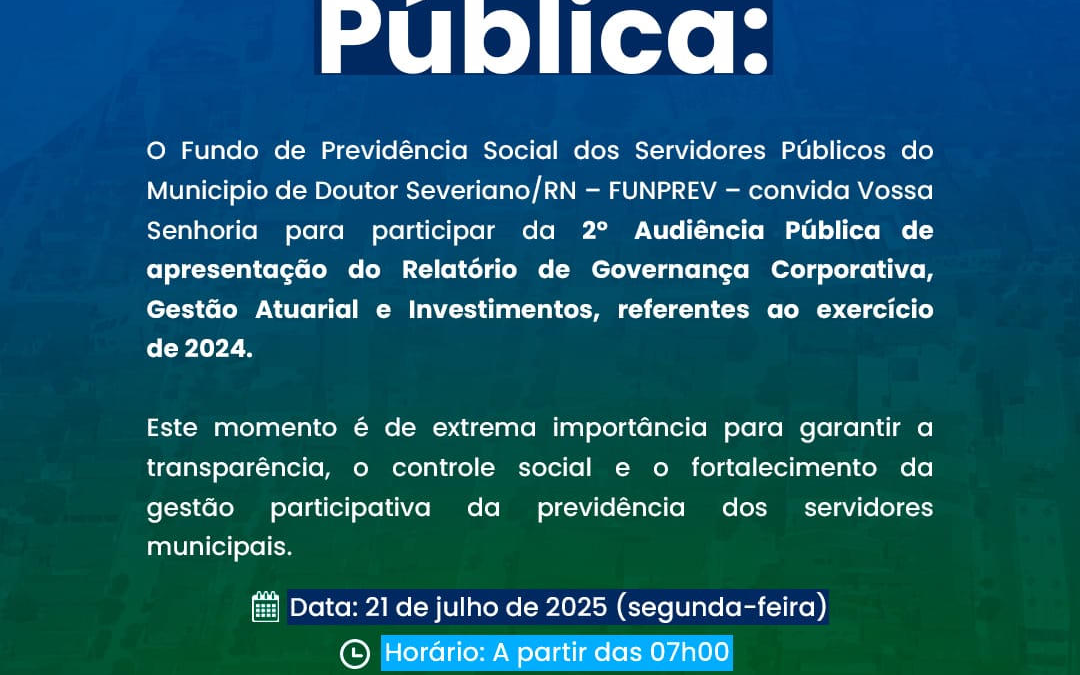 CONVITE 2ª AUDIÊNCIA PÚBLICA.