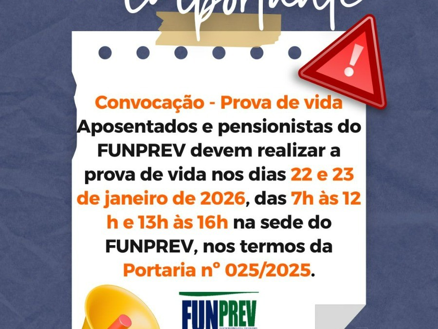 Convocação: Prova de Vida para aposentados e pensionistas acontece em Janeiro